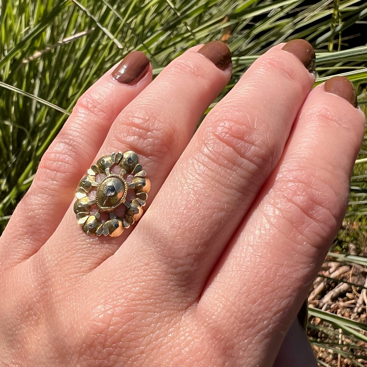 Antique Rose Cut Diamond & 18k Portuguese Ring