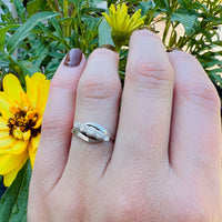 Five Diamonds in Platinum & 18ct Bypass Ring