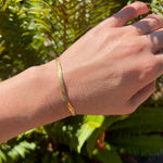 Striped 14k Gold Herringbone Chain Bracelet