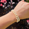 Two Strand Pearl Bracelet with Gold Filigree Clasp
