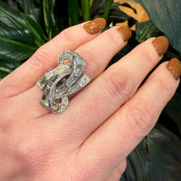 Sparkling Swirl Rhinestone Cocktail Ring by Bogoff