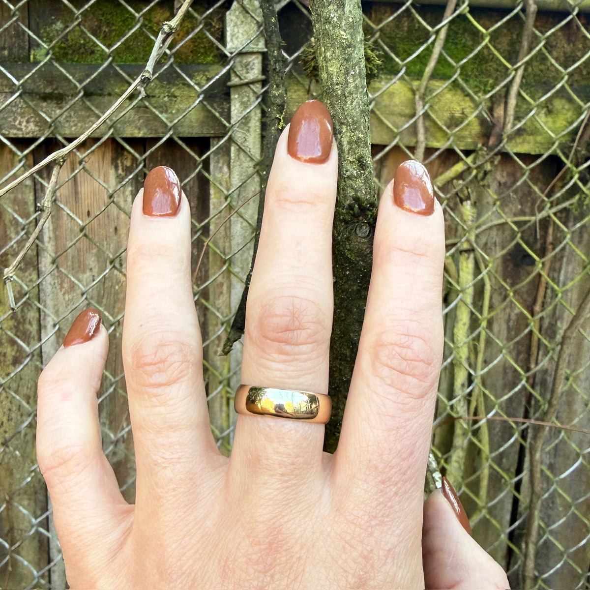Wide 14k Gold Wed-Lok Band Size 8