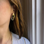 Fabulous Retro Four-Color Gold Earrings