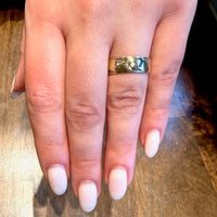Gold Band Engraved with Stars & Flourishes Size 10.25
