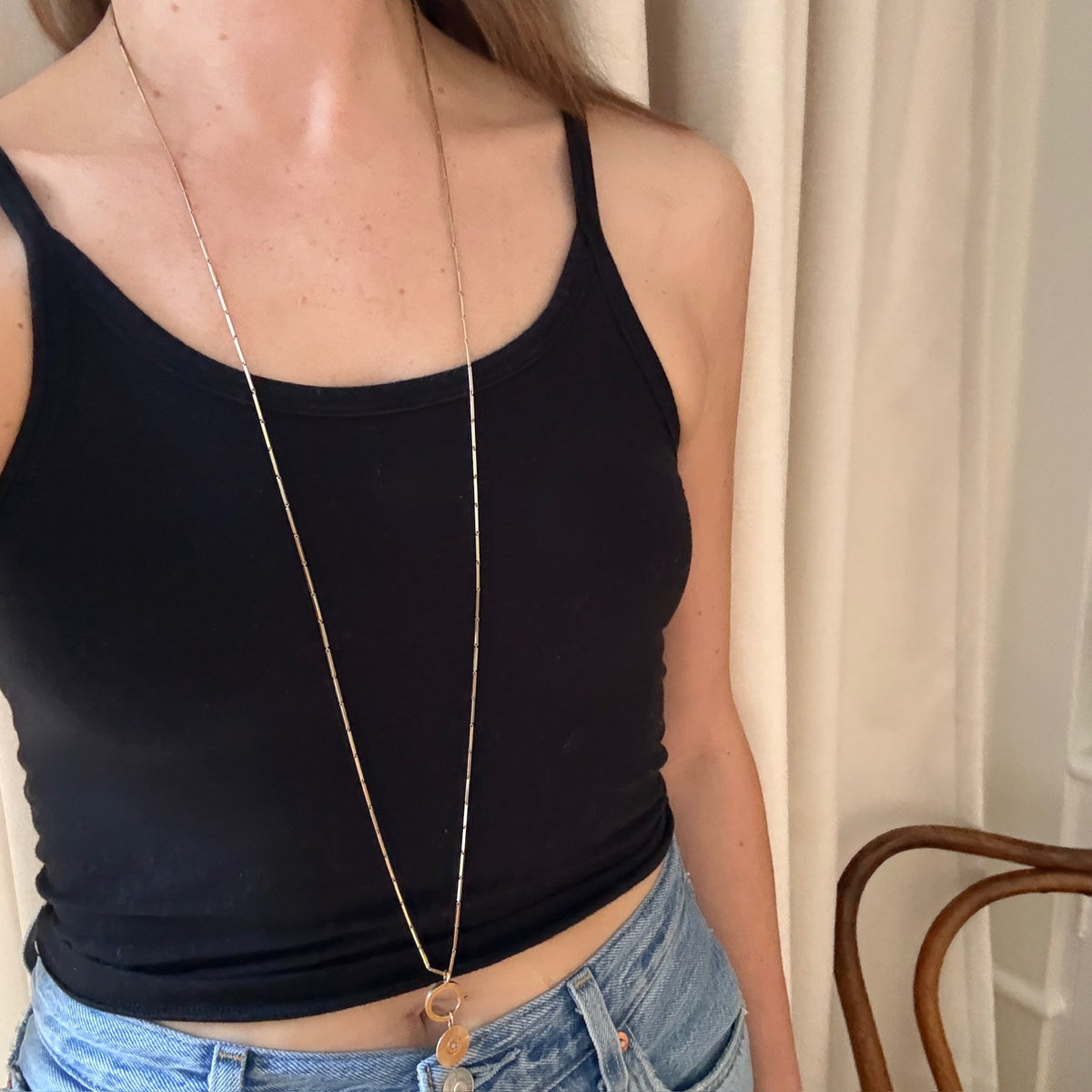 Long Disco-Era Chain with Bolt Ring by Ancient Influences