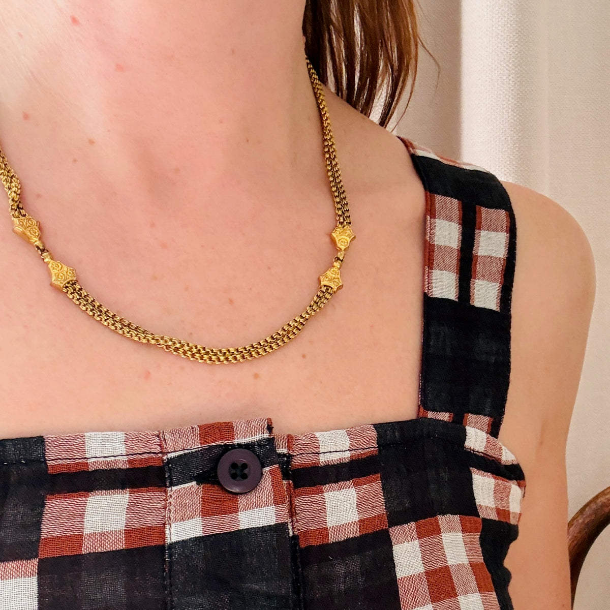 Ornate Double Rolo Chain Necklace by Ancient Influences
