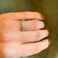 StyleCrest Three Row Diamond & White Gold Band