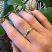 Stylish 14k Gold Band with Milgrain Edge Size 8.75