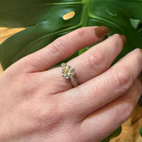 Shimmering Old Euro Diamond in Engraved Platinum Ring