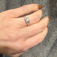 Romantic Two-Tone Diamond Step Side Ring by Jabel
