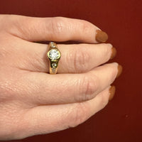 Chic Modernist Diamond & 18k Engagement Ring