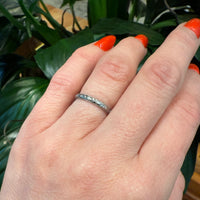 Lovely Engraved 18k White Gold Floral Band
