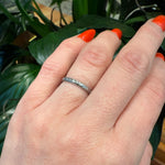 Lovely Engraved 18k White Gold Floral Band