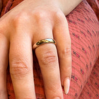Chubby 14k Gold Half Round Band Size 9.75
