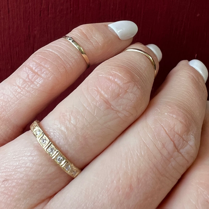 The Leap Year Diamond Band in Recyled Gold