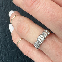 Platinum and Diamond Baguette and Rounds Chunky Band
