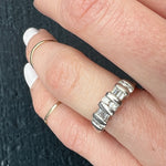 Platinum and Diamond Baguette and Rounds Chunky Band