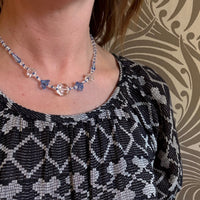 Art Deco Blue & White English Glass Beads