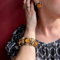 Ferocious Dragon & Egg Set of Bracelet & Earrings