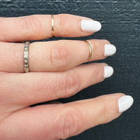 Vintage Forget-Me-Not White Gold Engraved Band
