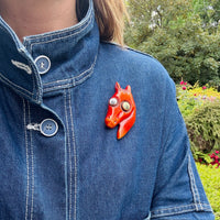 Spooky Googly Eye Bakelite Horse Head Brooch