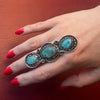 Sublime Blue-Green Turquoise in Silver Statement Ring