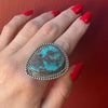 Stunning Turquoise in Handsome Silver Ring