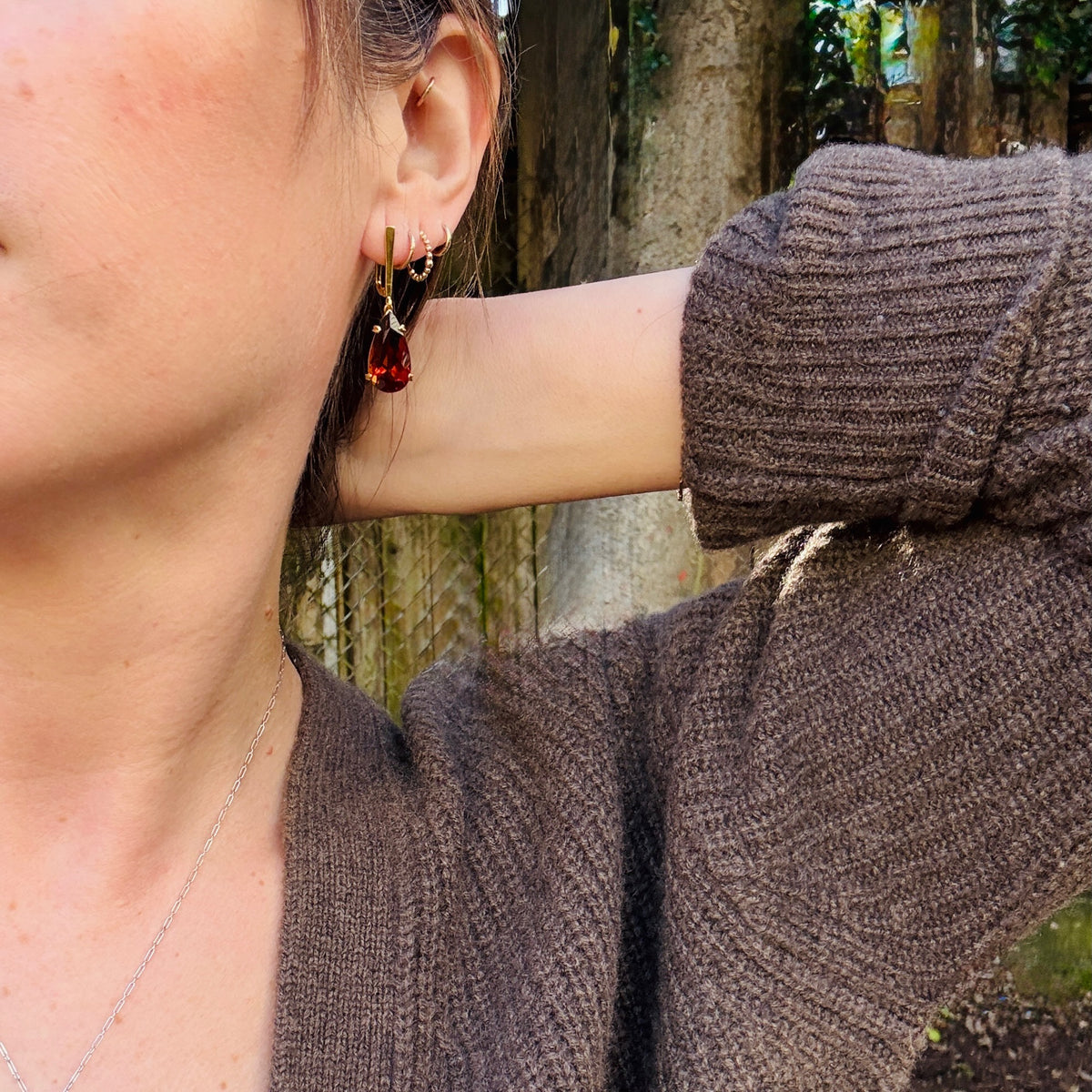 Incredible 1970s Citrine & 18k Gold Drop Earrings
