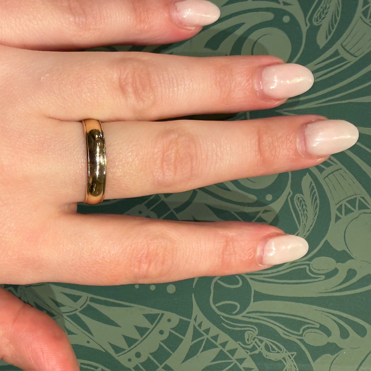 Tasteful Milgrain Edge 14k Gold Band Size 10.75