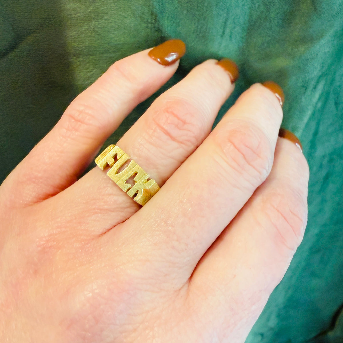 Eff Bomb Funky 14k Gold Signet Size 7