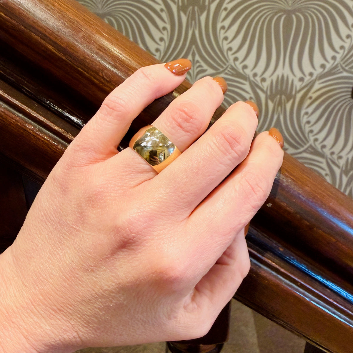 Extra Wide Mid Century 14k Gold Cigar Band