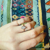 Sophisticated Edwardian Navette Diamond Cluster Ring