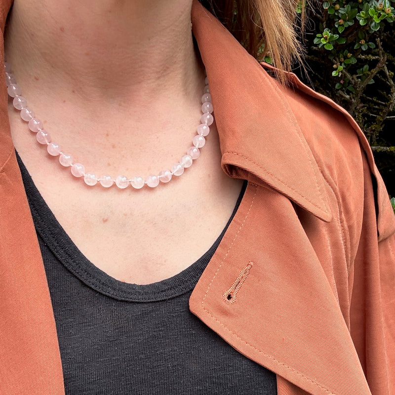 Rose Quartz Bead Necklace
