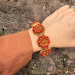 Miriam Haskell Marigold Rhinestone & Bead Bracelet