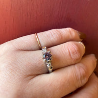Pretty Purple Amethyst & White Gold Engagement Ring