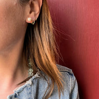 Creamy Cultured Pearl Studs in Recycled Gold