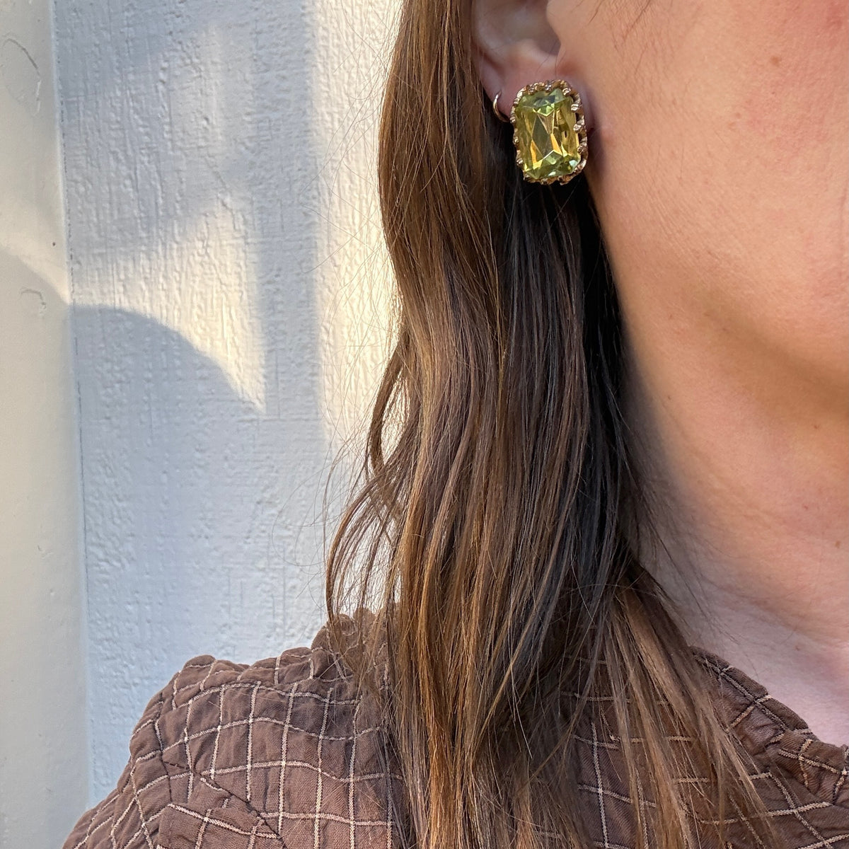 Faux Citrine Clip-On Earrings