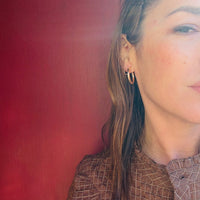 Faceted 14k Gold Vintage Hoop Earrings
