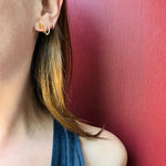 Sunny Citrine Studs in Fancy Gold Settings