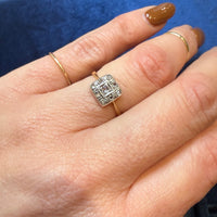 Darling Rose Cut Diamond-Set Square Ring