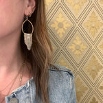 Dancing Queen Brass & Silver Fringe Earrings by Brin