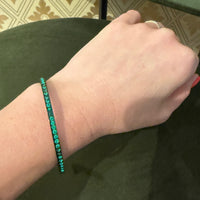 Bright Green Celluloid & Rhinestone Art Deco Bangle