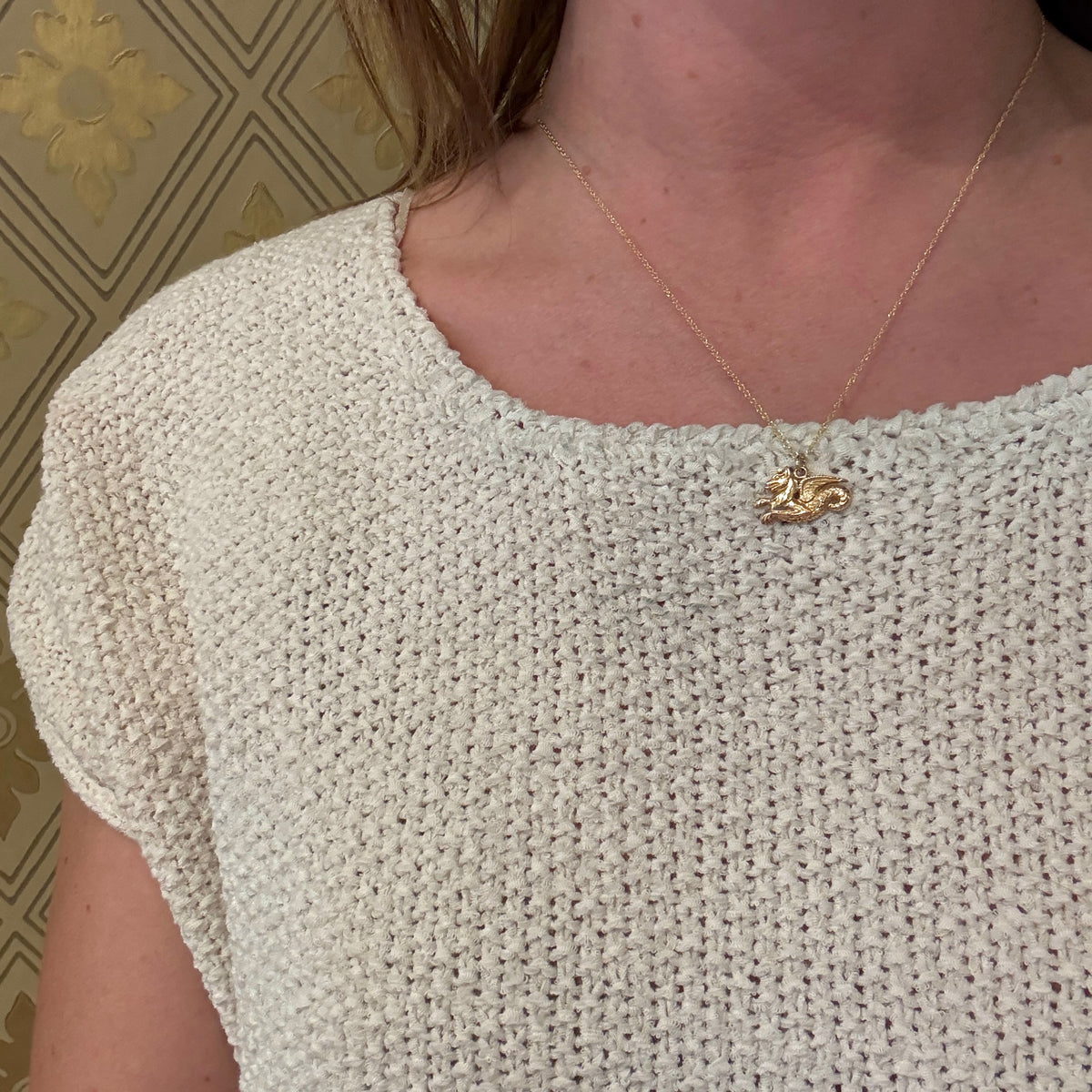 Fierce 14k Gold Hippocampus Pendant