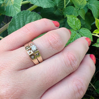 Sweetheart Wedding Set with Diamond-Set Hearts