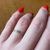 Slender Palladium & Gold Channel Set Diamond Band