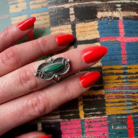 Stunning Striated Malachite in Sterling Overlay Ring