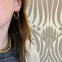 Engraved Edwardian Gold-Filled Hoops