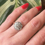 Vivacious 18k Two-Tone Mid-Century Cluster Ring