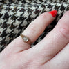 Tiny Engraved Art Deco Diamond Solitaire Ring