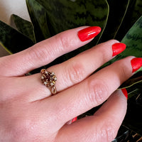 Very Victorian Pearl & Garnet Cluster Ring